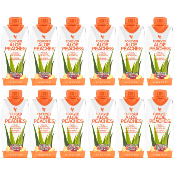 Forever Aloe Peaches Mini (Χυμός Αλόης Βέρα με ροδάκινο. 12 τεμάχια των 330 ml)
